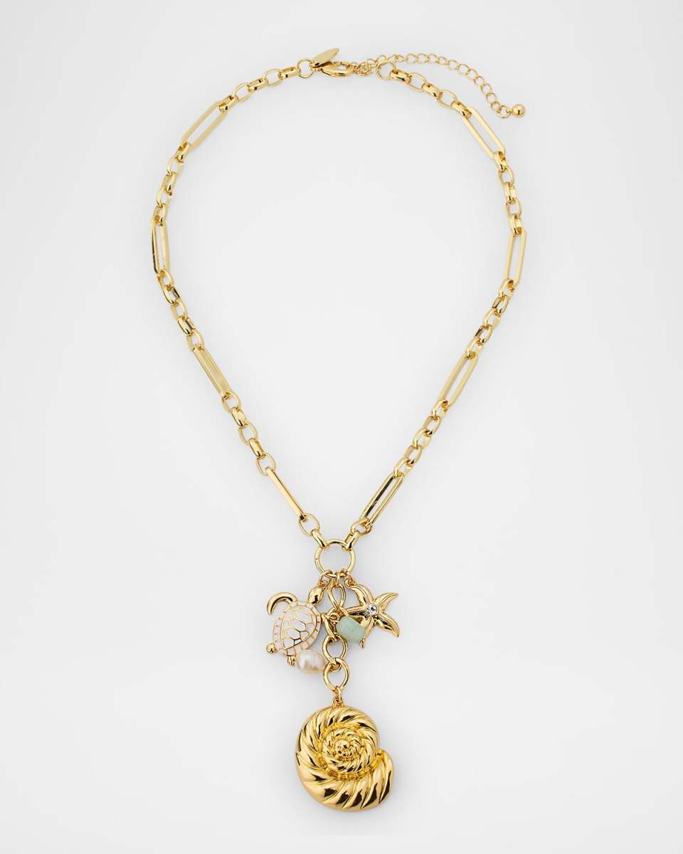 Sea Life Charms Drop Necklace